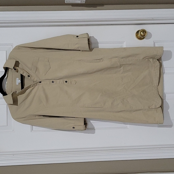 J. Jill Live In Chino Light Beige Shirt Dress - Picture 2 of 8